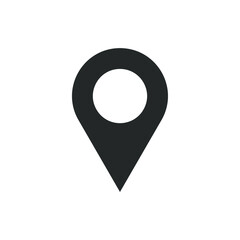 Poster - Location pointer symbol icon. Gps navigation pin sign. Map position marker logo. Isolated on white background. Vector illustration image.