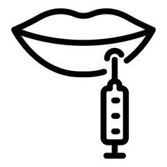 Wall Mural - Lips syringe icon. Outline lips syringe vector icon for web design isolated on white background
