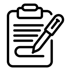 Poster - Clipboard writing icon. Outline clipboard writing vector icon for web design isolated on white background