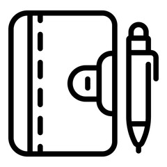 Poster - Personal notebook writing icon. Outline personal notebook writing vector icon for web design isolated on white background