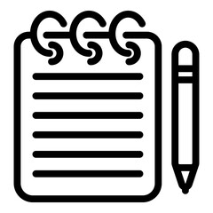 Poster - Sketch notebook icon. Outline sketch notebook vector icon for web design isolated on white background