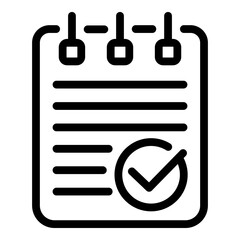 Poster - Approved notebook icon. Outline approved notebook vector icon for web design isolated on white background