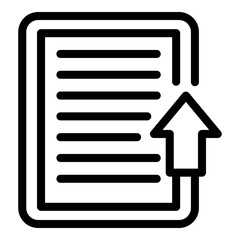 Poster - Upload tablet text icon. Outline upload tablet text vector icon for web design isolated on white background