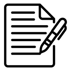 Poster - Document writing icon. Outline document writing vector icon for web design isolated on white background