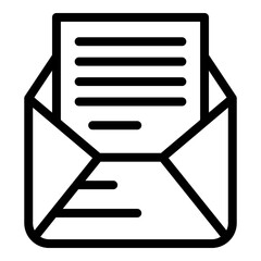 Poster - Envelope writing icon. Outline envelope writing vector icon for web design isolated on white background