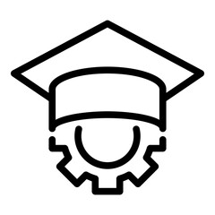 Poster - gear wheel graduation icon. outline gear wheel graduation vector icon for web design isolated on whi