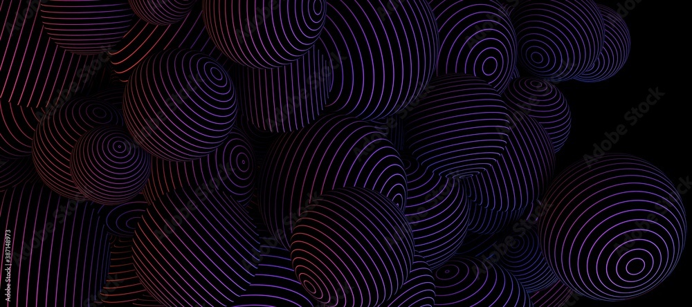 sphere background dark futuristic stripes 3d - obrazy, fototapety, plakaty 