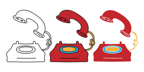 Poster - telephone hand drawn design vector