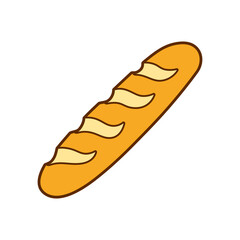 Wall Mural - Baguette bread cartoon icon