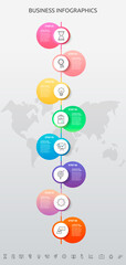 vector infographic template circles for eight icons, diagram, graph, presentation. business concept 