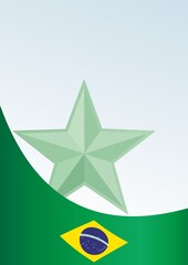 Wall Mural - Flag of Brazil, template for the award, an official document with a flag and a symbol of the Republic of Brazil