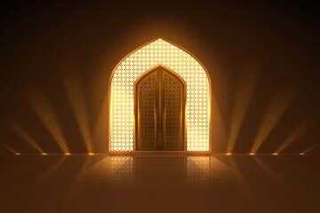 Arabic gold arch with light effect