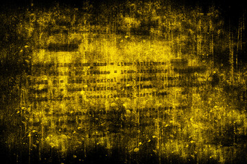 Wall Mural - Abstract grunge futuristic cyber technology panoramic background. Drawing on old grungy surface	