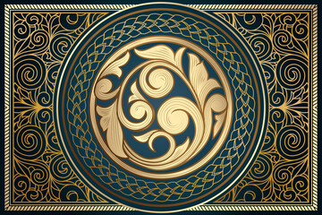 Golden ornate decorative vintage design