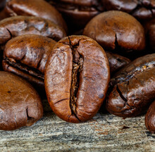 Surface Of Fresh Coffee Beans Stock Photos And Images