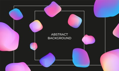 Sticker - Trendy abstract background with colorful gradient shapes. 