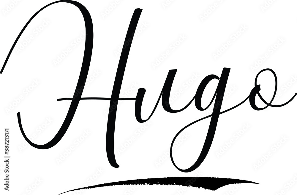 Hugo En Cursive Hugo -Male Name Cursive Calligraphy on White Background Stock Vector ...