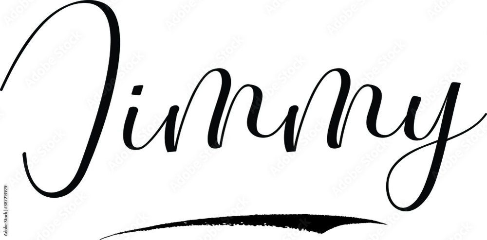 Jimmy -Male Name Cursive Calligraphy on White Background Stock Vector ...