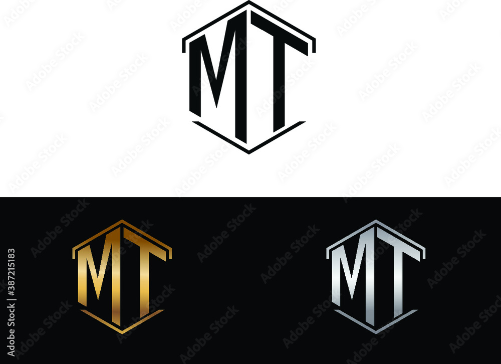 MT circle Shape Letter logo Design Stock Vector | Adobe Stock