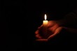 © Aliye - Candle black background of mourning funeral moment of silence