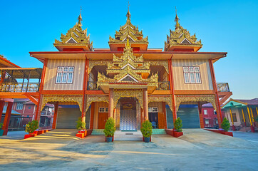 Poster - The facade of Tain Nan Monastery, Nyaungshwe, Myanmar