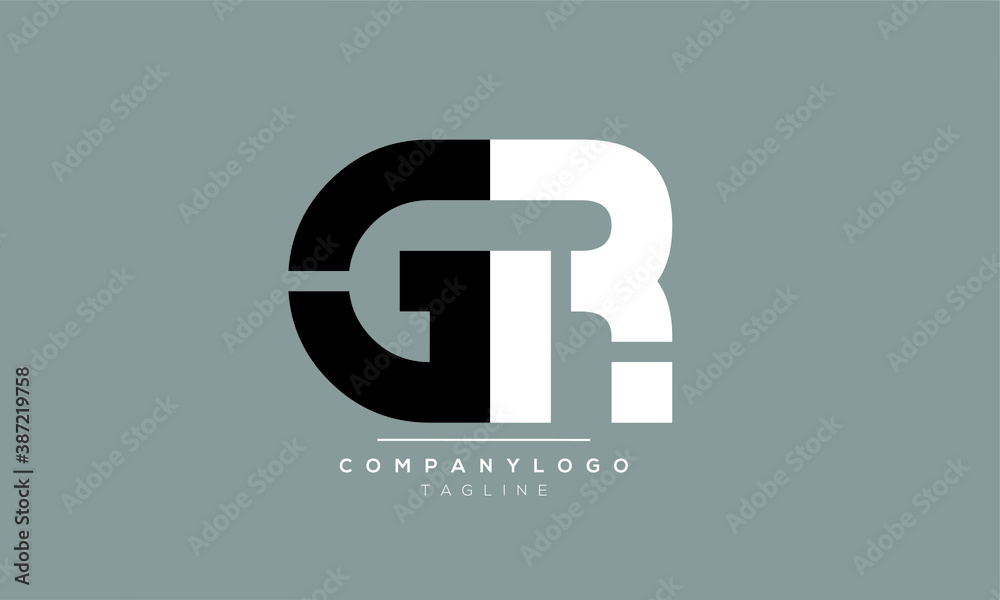 Alphabet letters Initials Monogram logo GR or RG - obrazy, fototapety, plakaty 