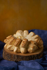 Bread crown on a rustic table