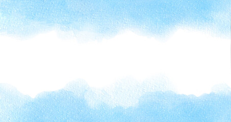 Aufkleber - Abstract light blue watercolor for background. Stain artistic handmade on textured paper used as being an element in the decorative design of header, brochure, poster, card, cover or banner.