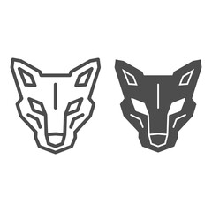 Poster - Robot dog head line and solid icon, Robotization concept, robotic wolf sign on white background, Head of robot dog icon in outline style for mobile concept and web design. Vector graphics.
