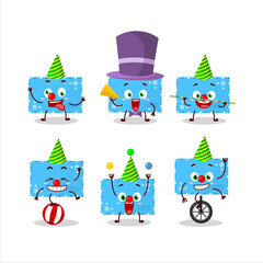 Poster - Cartoon character of blue christmas envelopes with various circus shows