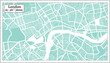 © BooblGum - London Great Britain City Map in Retro Style. Outline Map.