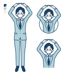 Poster - simple suit businessman mask_circle-with-arms