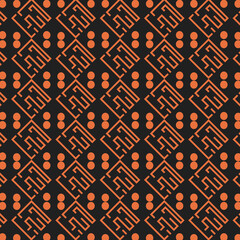 Sticker - the geometric pattern by stripes seamless vector background black and orange texture graphic part 4