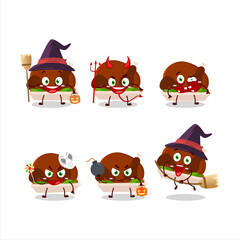 Sticker - Halloween expression emoticons with cartoon character of turkey meat