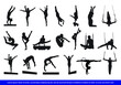 Vector Images of Gymnastics athlete silhouette set.