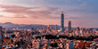 Sunset of  Taipei city from day to night, Taiwan