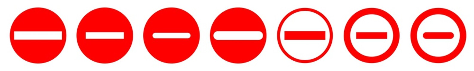 Wall Mural - no entry sign set | no entry road sign vector illustration logo | no entrance signs isolated collect
