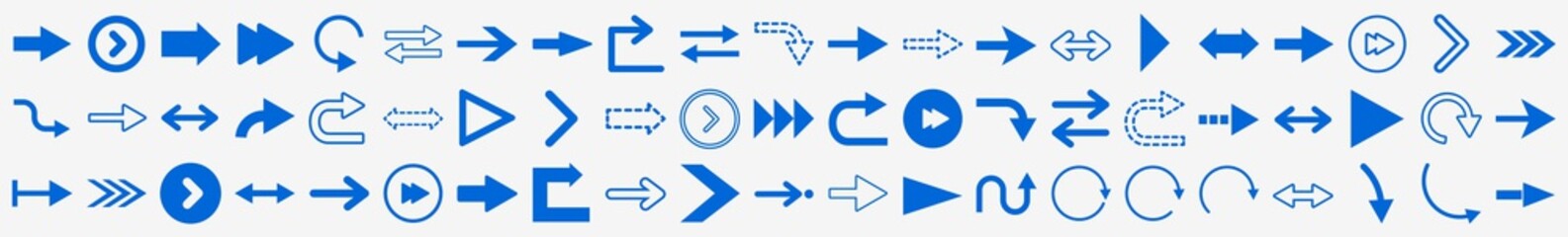Wall Mural - arrow blue set | arrow icons | vector illustration set | arrow collection | isolated