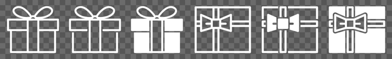 Wall Mural - gift box icon set white | gift boxes vector illustration set | gifts box icons | christmas birthday 