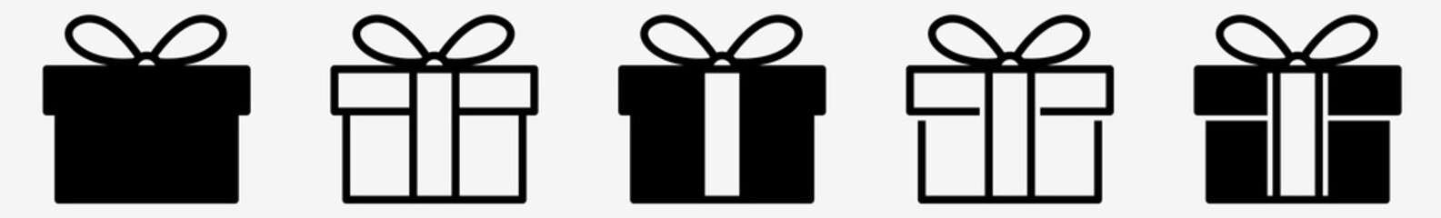 Wall Mural - gift box icon set | gift boxes vector illustration set | gifts box icons | christmas birthday presen