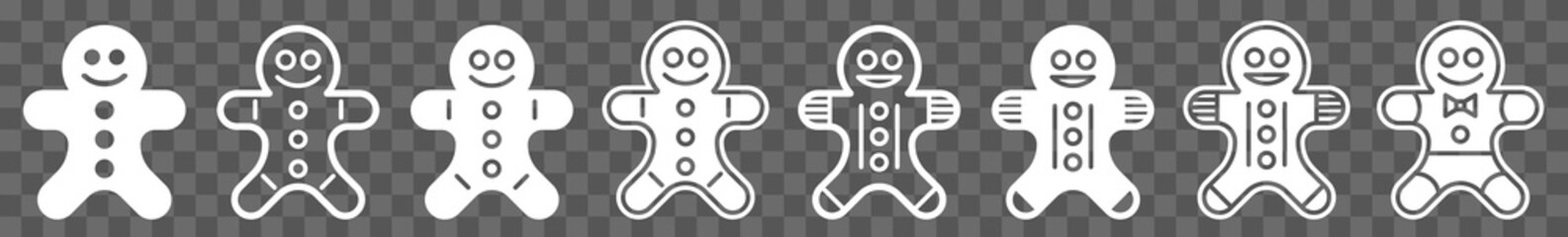 Wall Mural - gingerbread man icon set white | gingerbread men vector illustration set | gingerbread man icons | c