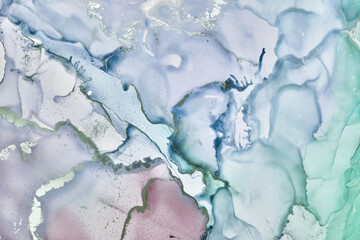  Fluid Art . Abstract colorful background, wallpaper. Mixing acrylic paints. Modern art. Marble texture. Alcohol ink colors  translucent
