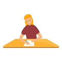 Poster - School test writing icon. Cartoon of school test writing vector icon for web design isolated on white background