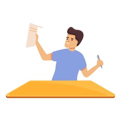 Poster - Success test writing icon. Cartoon of success test writing vector icon for web design isolated on white background