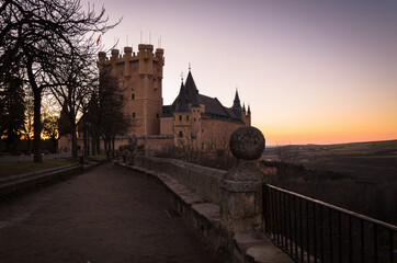 The Alcazar of Segovia at sunset, Castilla y Leon, Spain