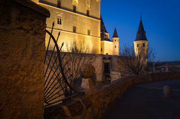 The Alcazar of Segovia at night, Castilla y Leon, Spain