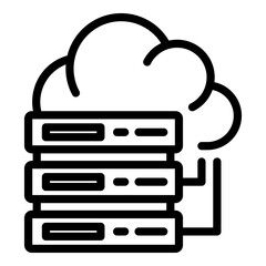 Poster - Server data cloud icon. Outline server data cloud vector icon for web design isolated on white background