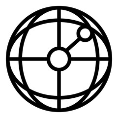 Poster - Global network icon. Outline global network vector icon for web design isolated on white background
