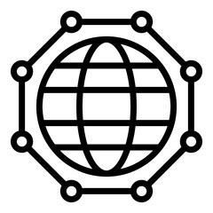 Poster - social global network icon. outline social global network vector icon for web design isolated on whi