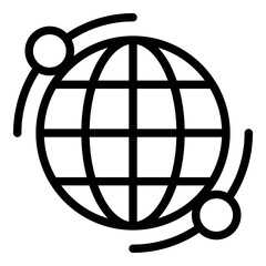 Poster - Planet network icon. Outline planet network vector icon for web design isolated on white background